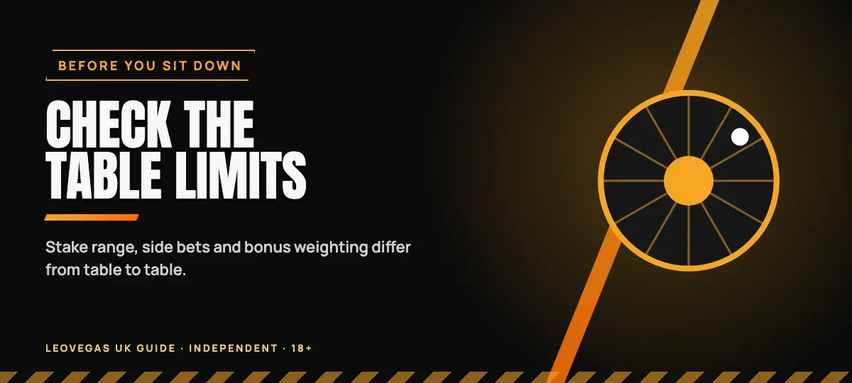 LeoVegas UK Guide — Table limits, stakes and live casino bonus terms